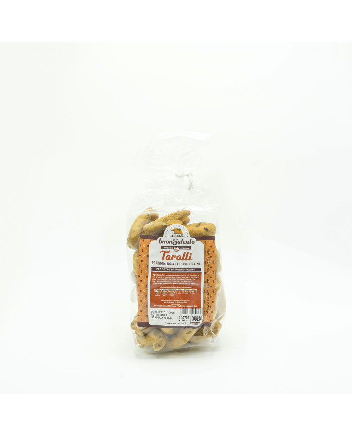 taralli peperoni dolci e olive celline - 300gr