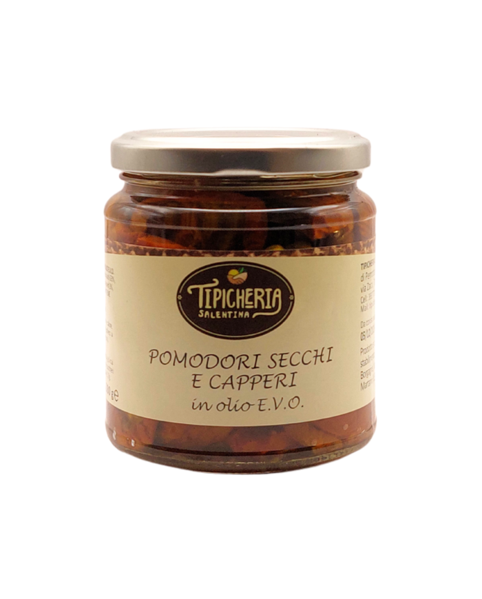 POMODORI SECCHI E CAPPERI IN OLIO E.V.O.