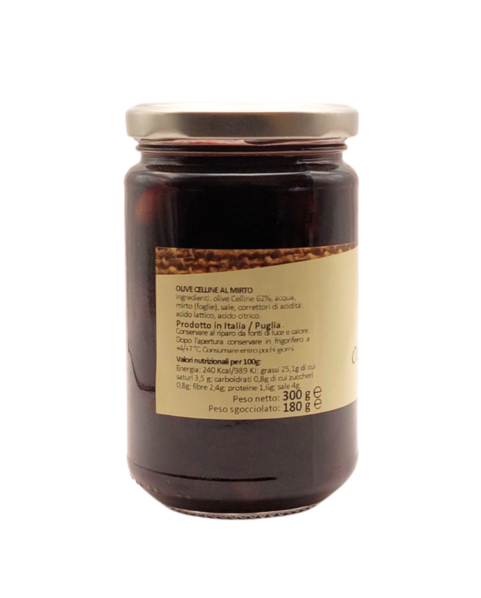 olive celline aromatizzate al mirto - 300gr