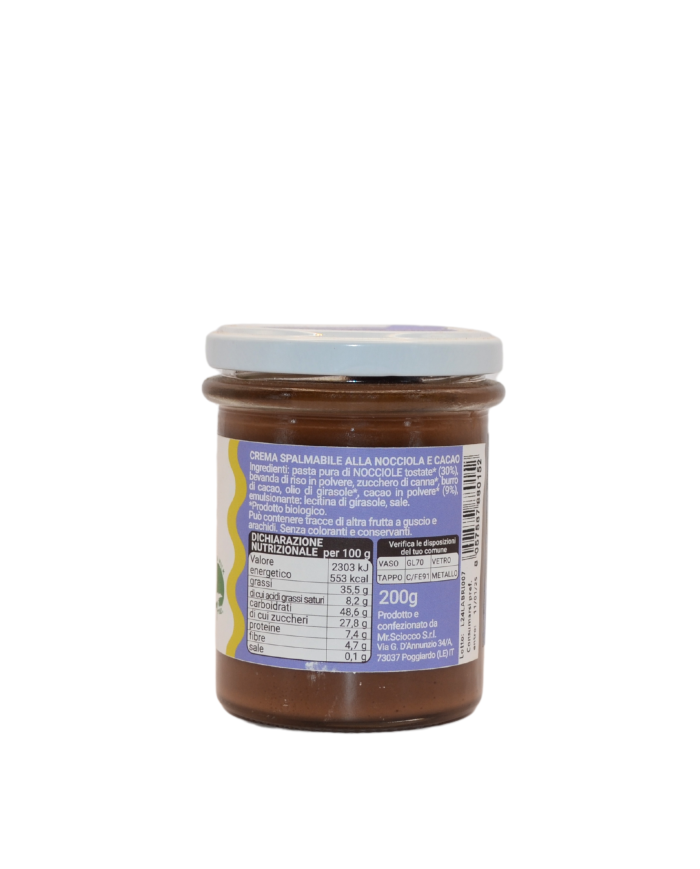 crema spalmabile nocciola e cacao - 200gr