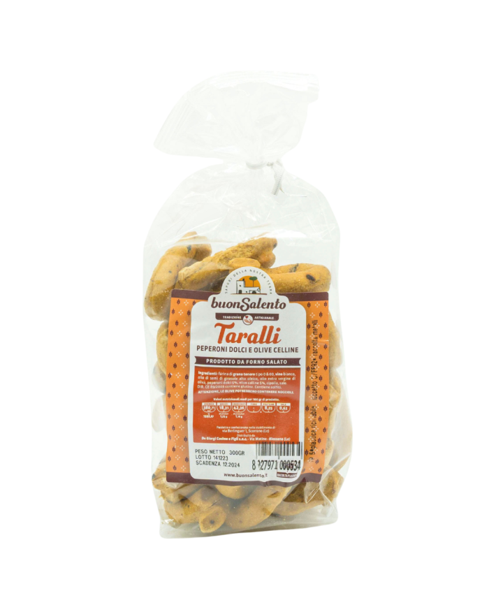 taralli peperoni dolci e olive celline